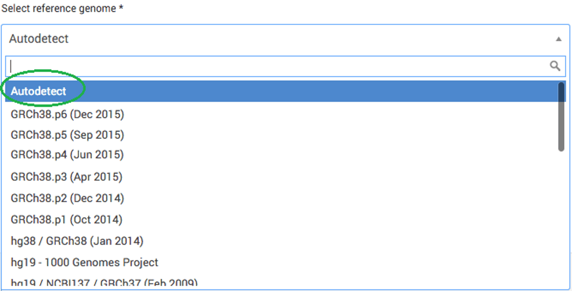 Autodetect (Automatic reference genome detection)