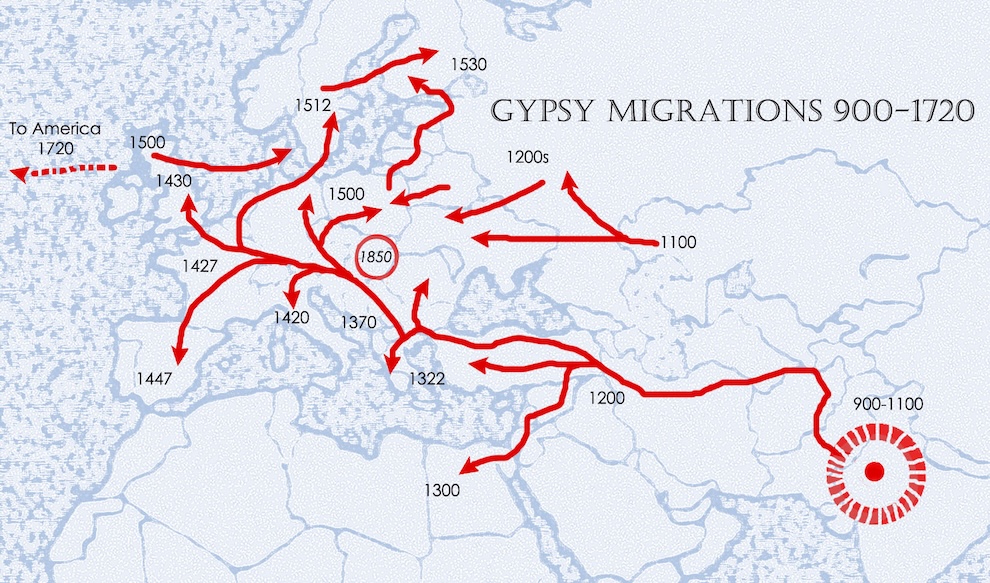 Gypsy Roma Migration Map