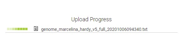 upload progress of raw dna data